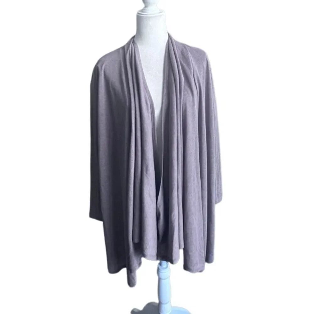Chico’s Brown Open Front Cardigan Cape Style SZ M Chico’s SZ 1